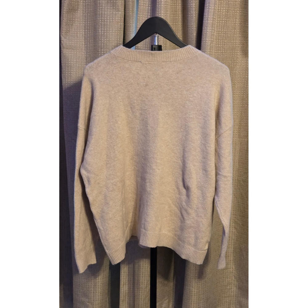 Loft Long Sleeve Crewneck Sweater Women's Size XL Tan Ribbed Hem - Picture 3 of 7